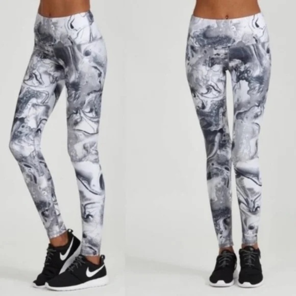 Noli Active Marble Tie Dye Swirl Athletic High Waist Full Length Leggings Small